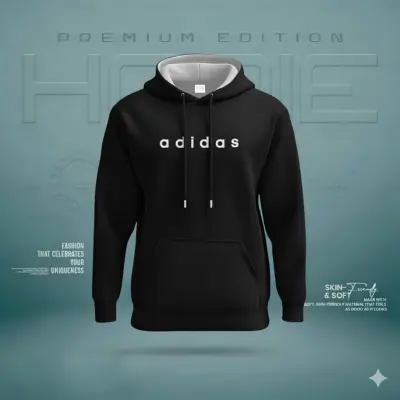 Premium Black Adidas Hoodie