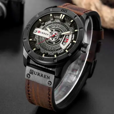 Curren 8301 Leather, Date system Watch