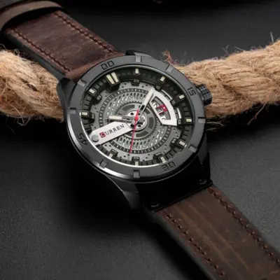 Curren 8301 Leather, Date system Watch secondary