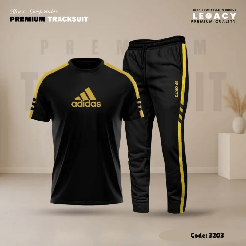 Black Adidas Tracksuit set 3203