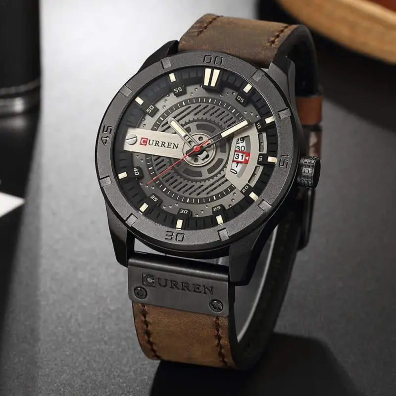 Curren 8301 Leather, Date system Watch