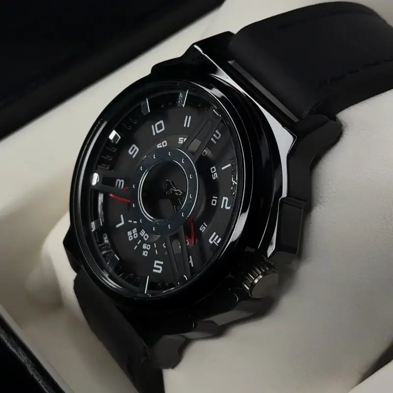 Black Signature Trendy Men Belt Watch