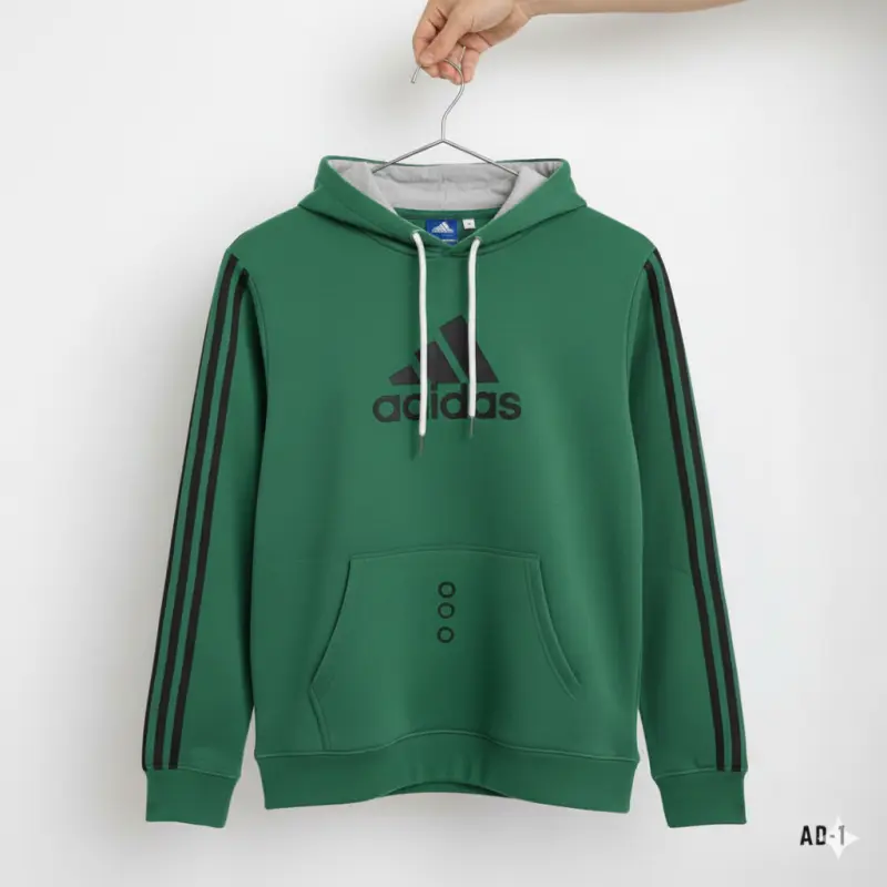 Premium Adidas Hoodie Bottlle Green