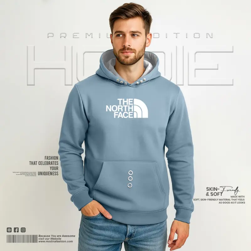 Premium Light Ash North Face hoodie