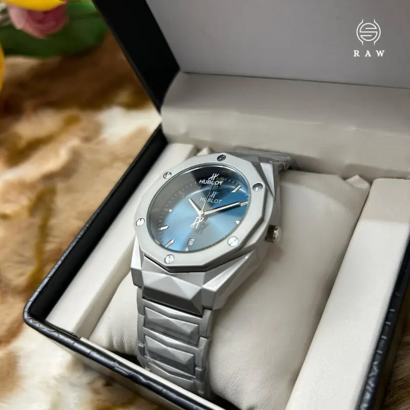 Hublot Silver Blue AA Grade Watch